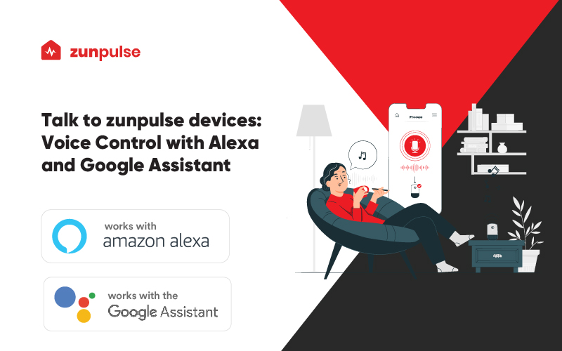 commands for voice control of zunpulse devices with Alexa and Google Assistant
